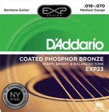 D'Addario EXP23 16-70 EXP Coated Phosphor Bronze Baritone Acoustic Guitar Strings
