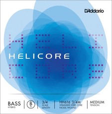D'Addario HH616 3/4M Helicore Hybrid 3/4 Medium Tension Double Bass Low B Single String