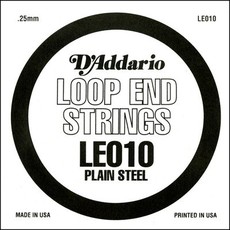 D'Addario LE010 .010 Single Plain Steel Loop End Banjo Single String