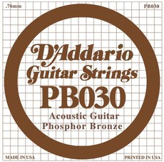 D'Addario PB030 .030 Single Phosphor Bronze Wound Single String