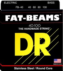 DR FB-40 Fat-Beams Series 40-100 Light Stainless Steel Bass Guitar Strings (FB-40)