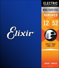 Elixir 12152 Nanoweb 12-52 Heavy Nickel Plated Steel Coated Electric Guitar Strings
