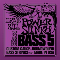 Ernie Ball 2821 Power Slinky 50-135 Nickel Wound 5 String Bass Guitar Strings