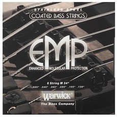 Warwick 38401M6 EMP Coated Series 25-135 Medium 6 String Stainless Steel Long Scale Coated Bass Guitar Strings
