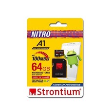 Strontium 64GB NITRO Micro SDXC A1 UHS-I (U3) Card with Adaptor