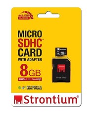 Strontium 8GB MicroSDHC card with SD Adaptor