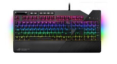ASUS ROG Strix Flare Mechanical gaming keyboard with Cherry MX RGB switches; dedicated media keys and a customizable badge