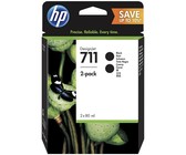 Genuine HP 711 2-pack 80ml Black DesignJet Ink Cartridges (P2V31A)