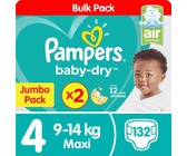 Pampers Baby Dry - Size 4+ Twin Giant - 2x70 Nappies