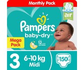 Pampers Baby Dry - Size 4+ Twin Giant - 2x70 Nappies