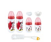 NUK FC+ Temperature Control 4 Bottle Crate StarterPackSTD-Sil Teat-Tulip