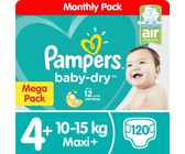Pampers Baby Dry - Size 4+ Twin Giant - 2x70 Nappies