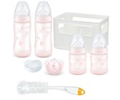 NUK FC+ Temperature Control 4 Bottle Crate StarterPackSTD-Sil Teat-Tulip