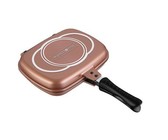 Royalty Line 32cm Supreme Marble Coating Double Fry & Grill Pan - Copper