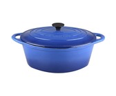 Gourmand - 4.5 Litre Oval Cast Iron Casserole - Blue