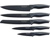Royalty Line 5-Piece Black Ceramic Coating Knife Set - Black