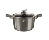 Berlinger Haus Marble Coating Stock Pot with Lid 26cm - Carbon Metallic