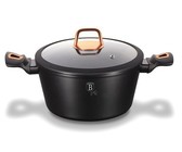 Berlinger Haus Marble Coating Deep Frypan with Lid 24cm - Black Rose Collection