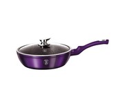 Berlinger Haus 24cm Marble Coating Deep Frypan with Lid - Royal Purple
