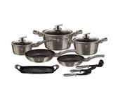 Berlinger Haus 10-Piece Marble Coating Cookware Set - Black Rose