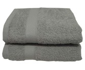 Bunty's Auchen Hand Towel 50x90cms 380GSM (2Pc Pack) - Grey