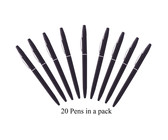 20 Slimline Pens in a Pack. with Black German Ink - Black