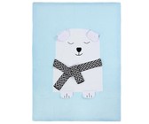 Knitted Baby Blanket Bear - Blue