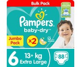 Pampers Baby Dry - Size 4+ Twin Giant - 2x70 Nappies