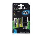 Duracell Fast Charging Wall Charger with 2m Type C USB2.0 Cable - Black