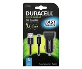 Duracell Fast Charging Car Charger with Micro USB Cable 2.4A - Black