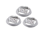 10m Extension Cord With A Two-Way Multi-Plug Extension Lead Bulk 3 Pack