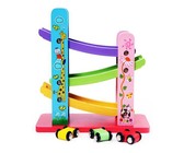 Totland Multi Coloured Wooden Flying Town Speeding Car Toy