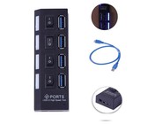 4-Port SuperSpeed USB 3.0 Hub with Individual On/Off Switches