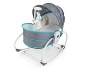 5-in-1 Rocking Bounce Chair with Removable Bassinet and Melody - Blue