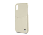 BMW - Genuine Leather Soft Case Card Slot for iPhone X - Taupe