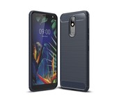 Carbon Fibre Silicone Gel Case Cover For Nokia 1 Plus Black