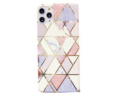 Funki Fish Geometric Marble Phone Case for iPhone XR - Pink. Blue & Gold