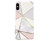 Funki Fish Geometric Marble Phone Case for iPhone XR - Pink. Blue & Gold