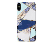 Funki Fish Geometric Marble Phone Case for iPhone XR - Pink. Blue & Gold