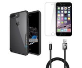 Screen Protector, Lightning USB & Phone Case Bundle iPhone 6 Plus - Matte