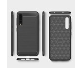 Tuff-Luv Brushed Texture Carbon Fibre Effect Shockproof Case for Huawei P20 Pro - Black