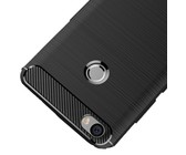 Carbon Fibre Silicone Gel Case Cover For Nokia 1 Plus Black