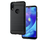 Carbon Fibre Silicone Gel Case Cover For SONY XA1 ULTRA Black