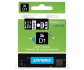 Dymo D1 12mm x 3.5m Black on White Flexible Nylon Tape