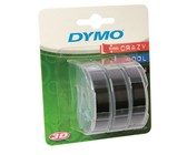 Dymo D1 12mm x 3.5m Black on White Flexible Nylon Tape