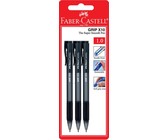 Faber-Castell Grip X10 1.0mm Ballpoint Pens - Black (Blister of 3)