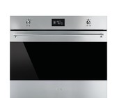 Smeg 90cm Classic Stainless Steel and Black Eclipse Glass Oven - 115L