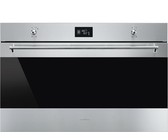 Smeg 90cm Classic Stainless Steel and Black Eclipse Glass Oven - 115L