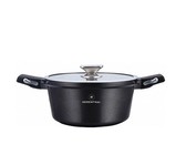 Berlinger Haus 28cm Marble Coating Casserole Pot - Black Rose Collection