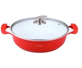 Royalty Line 28cm Ceramic Coating Casserole Pot - Burgundy